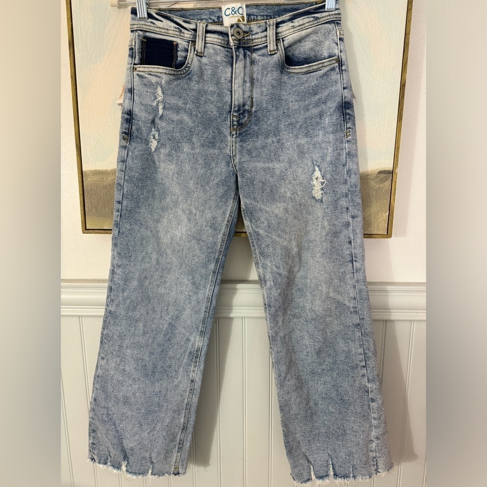 C&C CALIFORNIA Acid Washed Straight Leg Ankle Jean Size 27 - Picture 3 of 11